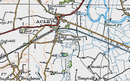 Old map of Damgate in 1922