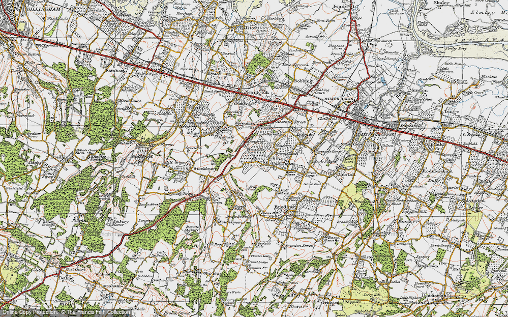 Old Map of Danaway, 1921 in 1921