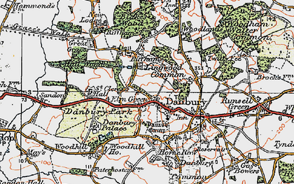 Old map of Danbury in 1921