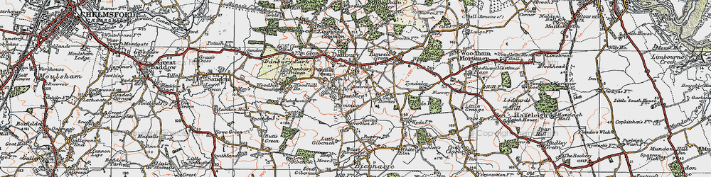 Old map of Danbury Common in 1921