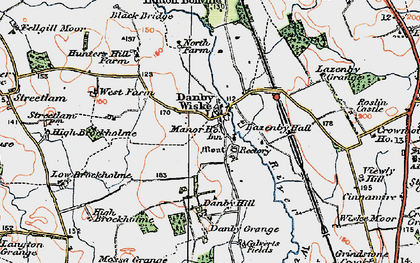 Old map of Danby Wiske in 1925