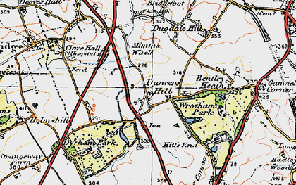 Old map of Dancers Hill in 1920