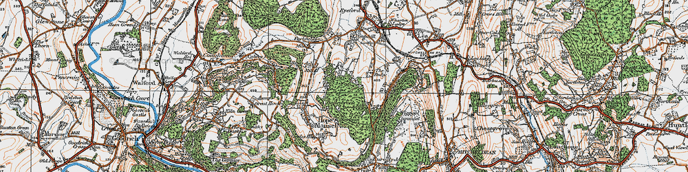 Old map of Dancing Green in 1919