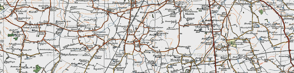 Old map of Dandy Corner in 1920