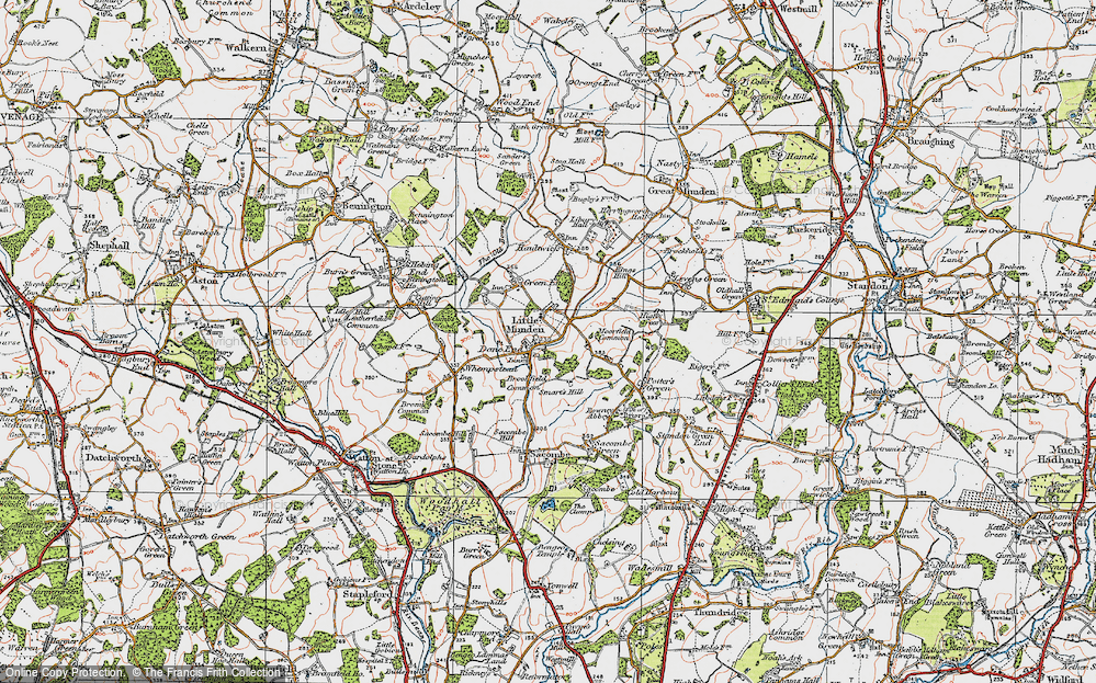 Old Map of Dane End, 1919 in 1919