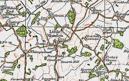 Old map of Dane End in 1919