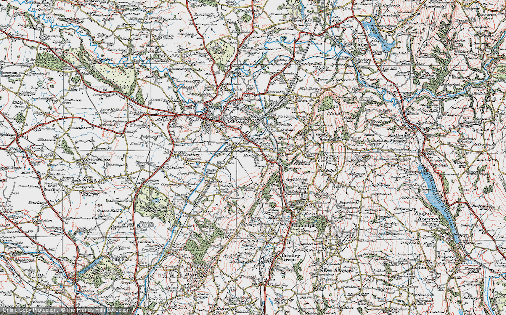 Old Map of Dane in Shaw, 1923 in 1923