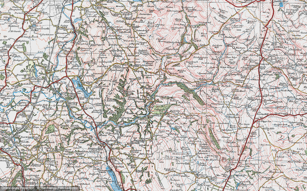 Old Map of Historic Map covering Old Springs in 1923