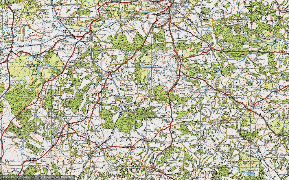 Old Map of Historic Map covering Blackdon Hill in 1920
