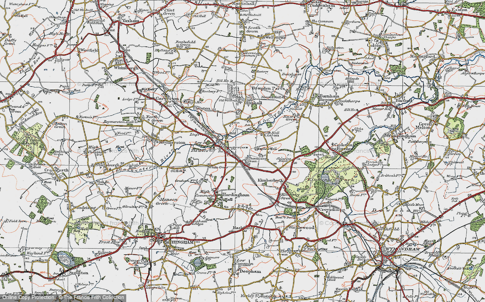 Old Map of Danemoor Green, 1921 in 1921