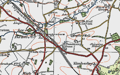 Old map of Danemoor Green in 1921