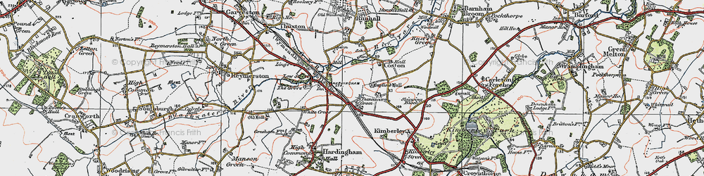 Old map of Danemoor Green in 1921