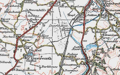 Old map of Danes Moss in 1923