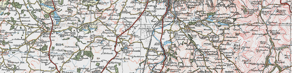 Old map of Danes Moss in 1923