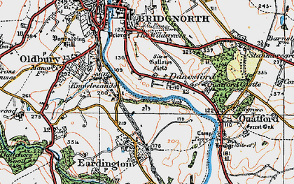 Old map of Danesford in 1921