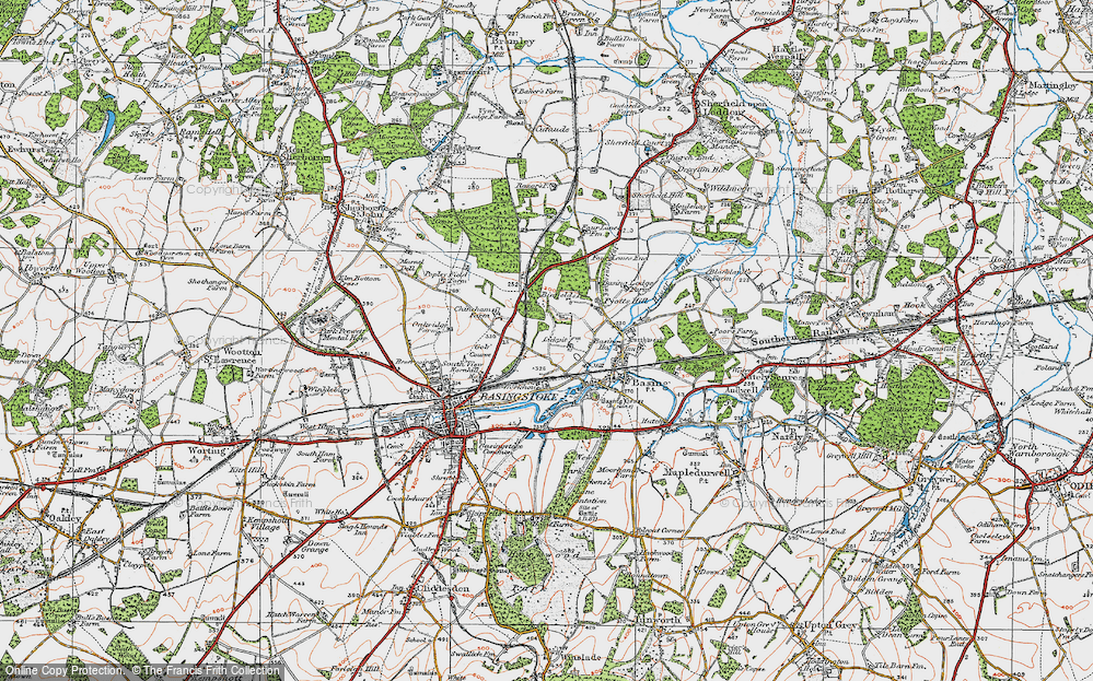 Old Map of Daneshill, 1919 in 1919