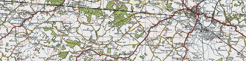 Old map of Daniel's Water in 1921