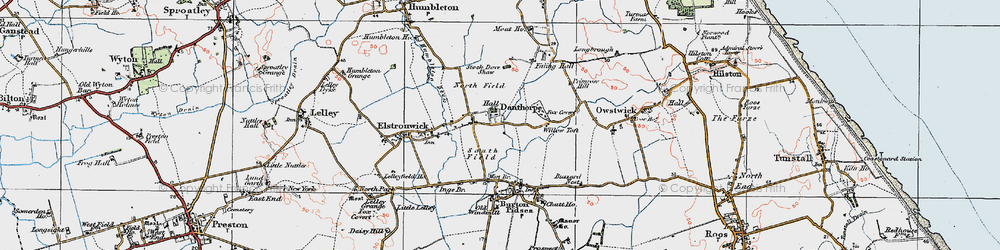 Old map of Danthorpe in 1924