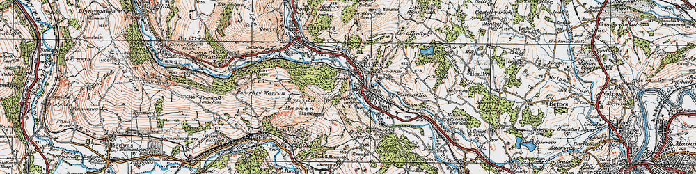 Old map of Danygraig in 1919