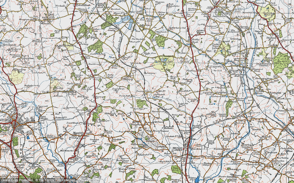 Old Map of Danzey Green, 1919 in 1919