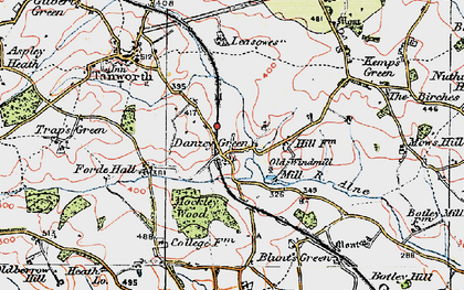 Old map of Danzey Green in 1919
