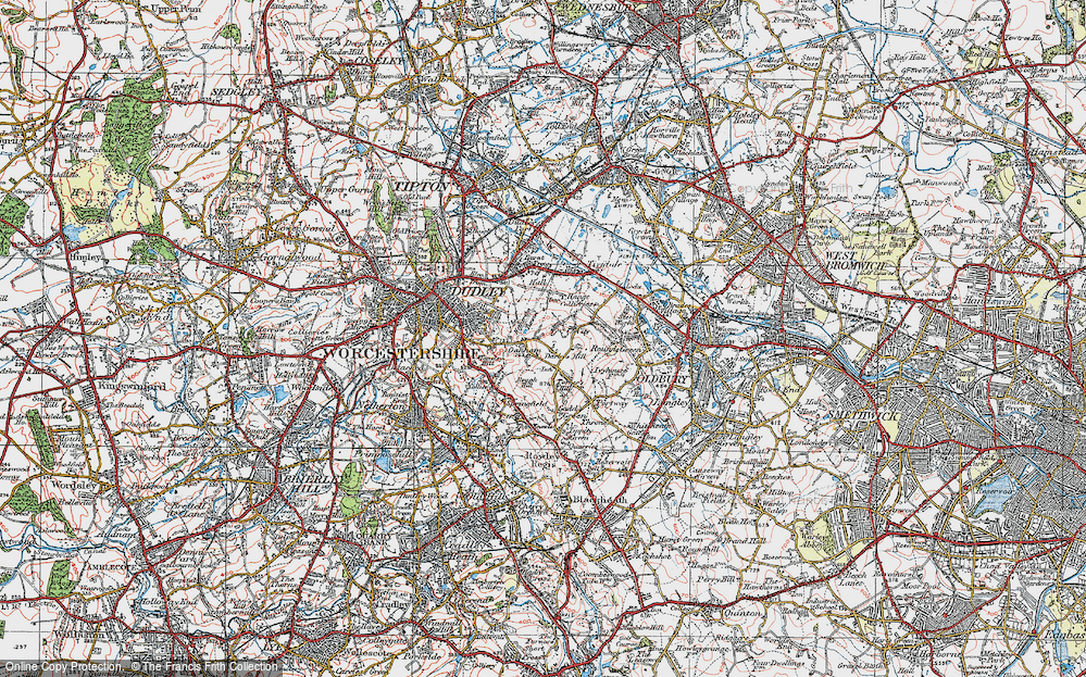 Old Map of Historic Map covering Netherton Tunnel in 1921