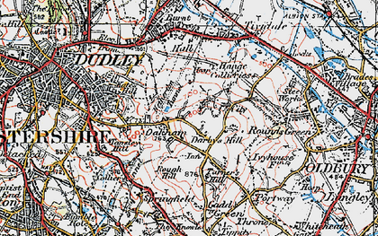 Old map of Darby's Hill in 1921
