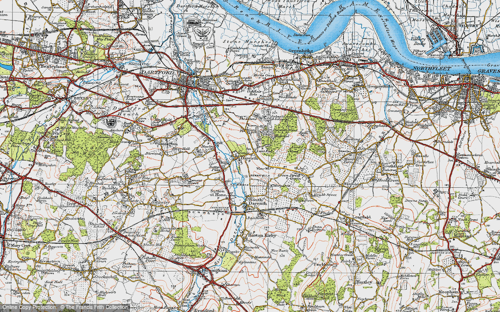 Old Map of Darenth, 1920 in 1920