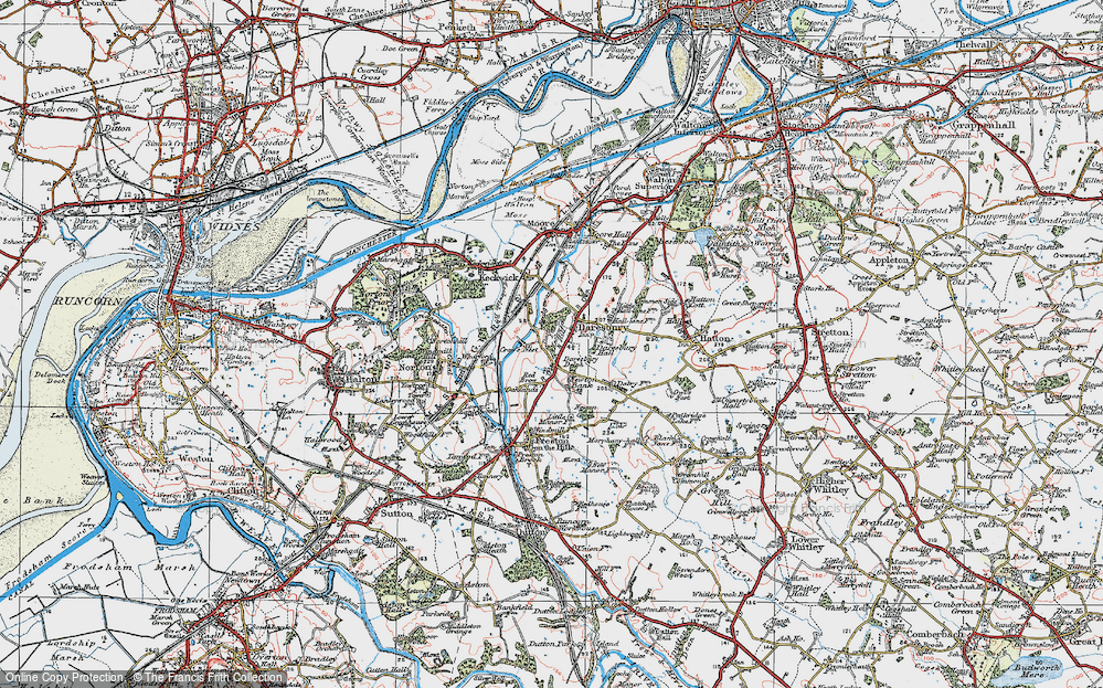 Old Map of Daresbury, 1923 in 1923