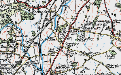 Old map of Daresbury in 1923