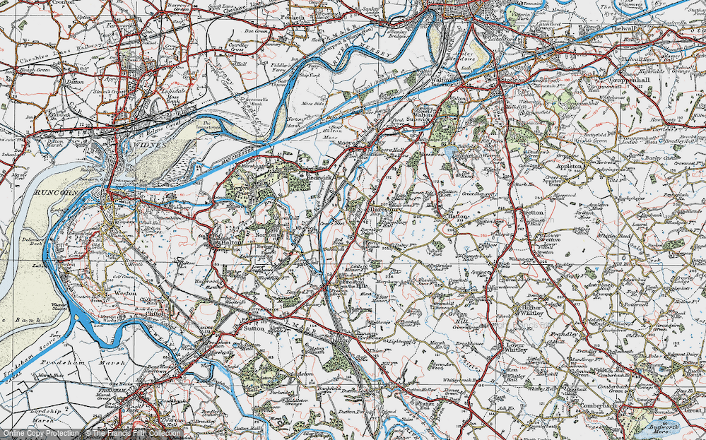 Old Map of Daresbury Delph, 1923 in 1923