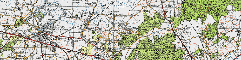 Old map of Dargate in 1921