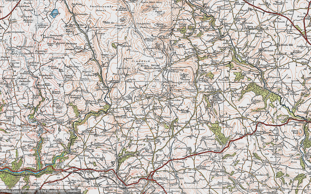 Old Map of Darite, 1919 in 1919
