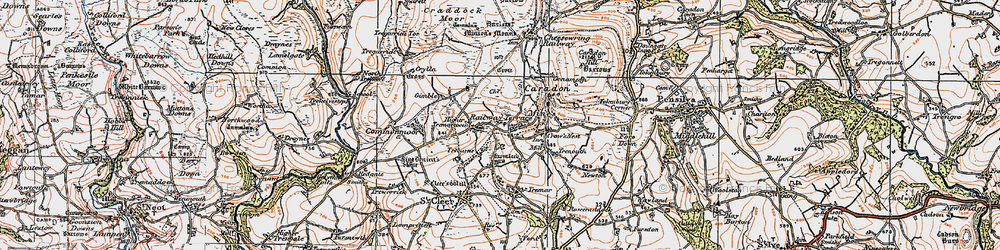 Old map of Darite in 1919