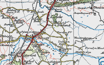 Old map of Darland in 1924