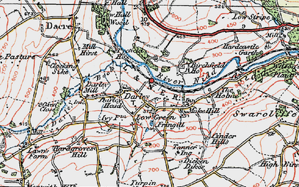 Old map of Darley in 1925
