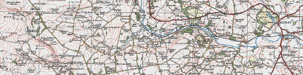 Old map of Darley in 1925