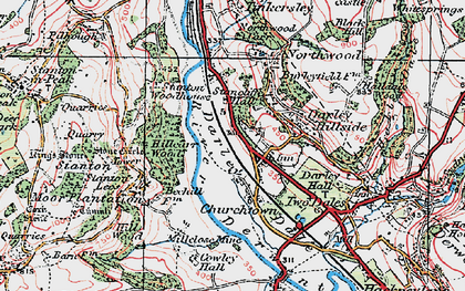 Old map of Darley Dale in 1923