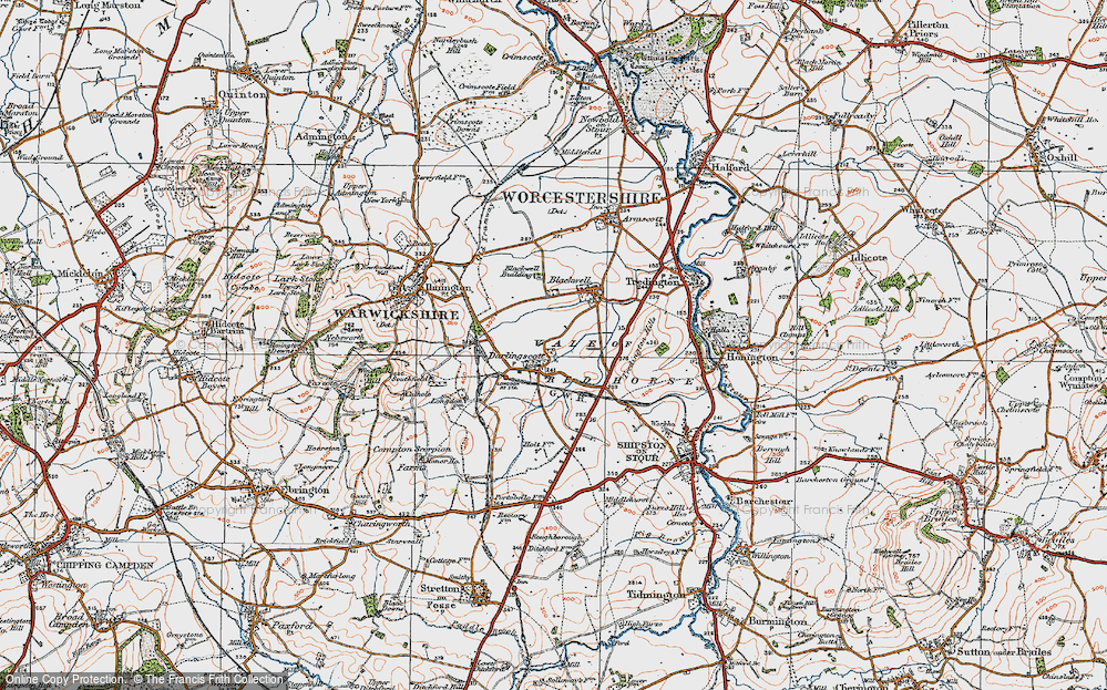 Old Map of Darlingscott, 1919 in 1919