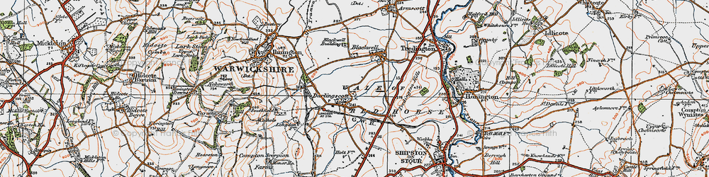 Old map of Darlingscott in 1919