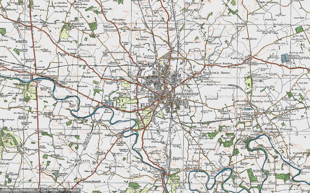 Old Map of Darlington, 1925 in 1925