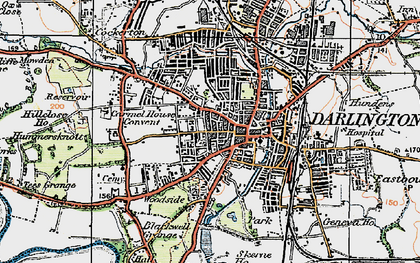 Old map of Darlington in 1925