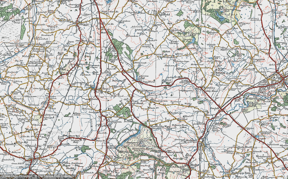 Old Map of Darliston, 1921 in 1921