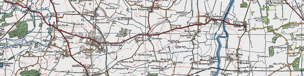 Old map of Darlton in 1923