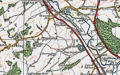 Old map of Darmsden in 1921