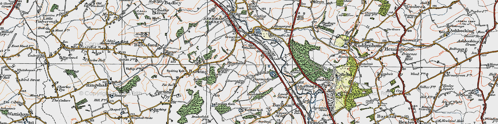 Old map of Darmsden in 1921