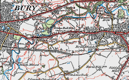 Old map of Darn Hill in 1924