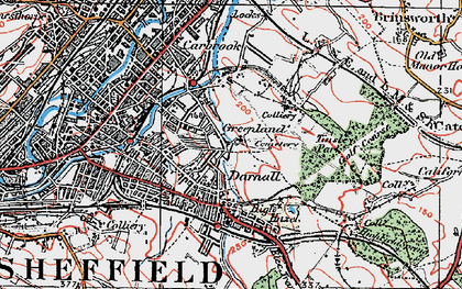 Old map of Darnall in 1923