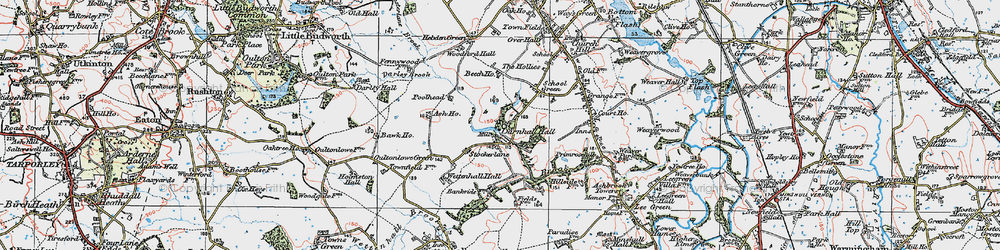 Old map of Darnhall in 1923