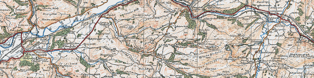 Old map of Darowen in 1921